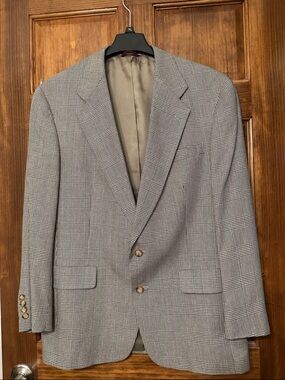 Hart Schaffner Marx Black/Gray Glen Plaid Sport Coat with Subtle Check
